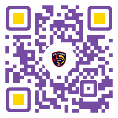 QR code linking to the KPD Victim Services app at kpdvictimsvc.org